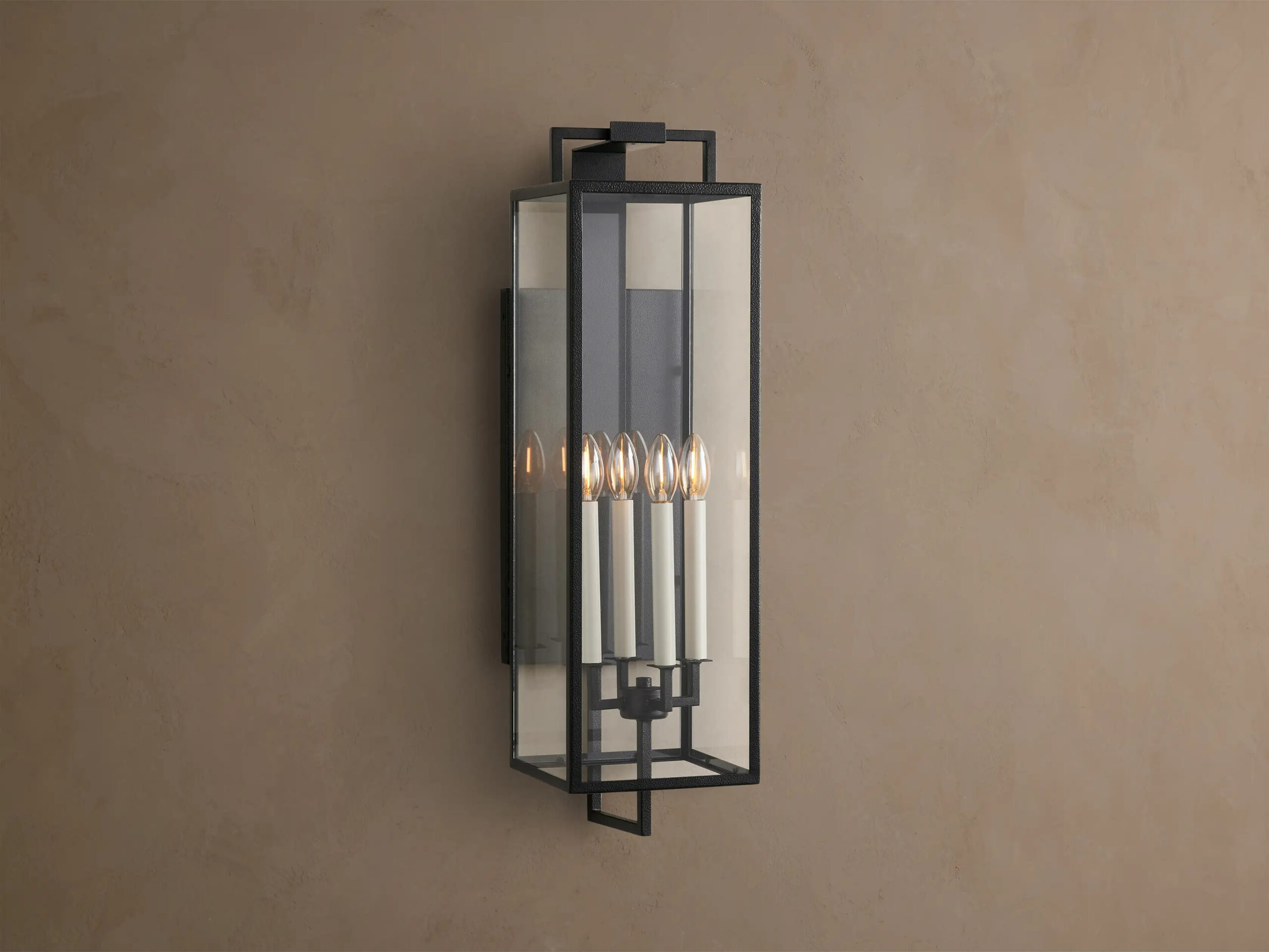 7910121H203_CXR260112 GV 29 Inch Iron Outdoor Sconce with Clear Glass - Image 1