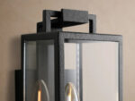 GV Iron Outdoor Sconce 12 Inch Black Glass Lantern - Image 3