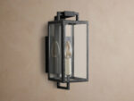 GV Iron Outdoor Sconce 12 Inch Black Glass Lantern - Image 2