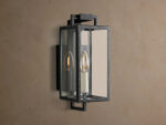 GV Iron Outdoor Sconce 12 Inch Black Glass Lantern