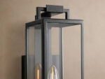 GV Iron Outdoor Sconce 12 Inch Black Glass Lantern - Image 6