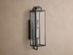 GV Iron Outdoor Sconce 12 Inch Black Glass Lantern - Image 5