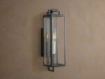 GV Iron Outdoor Sconce 12 Inch Black Glass Lantern - Image 4