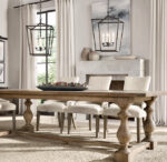 Openwork lantern pendant lighting in modern dining room setting.