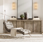 Modern living room with Gorvey lighting fixtures and stylish decor.