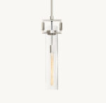 Modern pendant light with sleek design and LED filament bulb for stylish illumination.