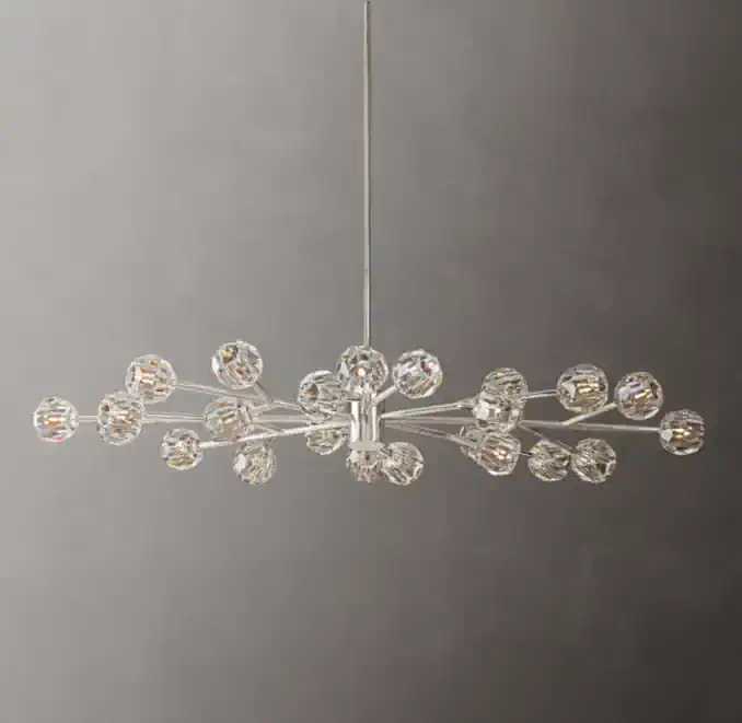 Elegant modern crystal chandelier with multiple glass spheres for stylish lighting.