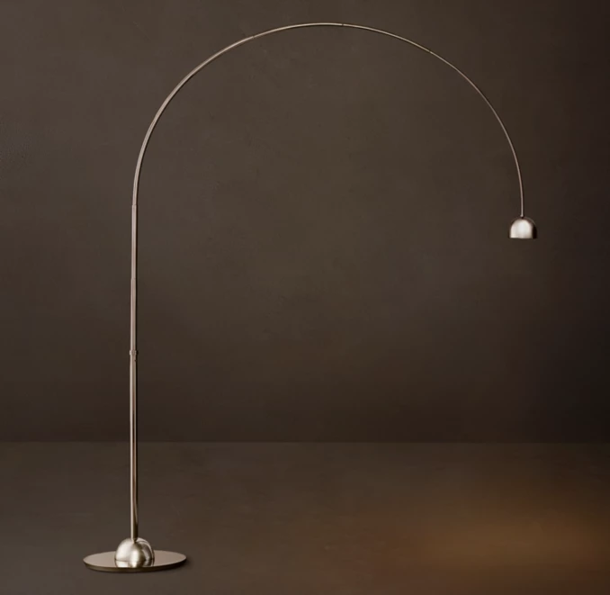 Elegant modern arc floor lamp with a sleek design and adjustable head.