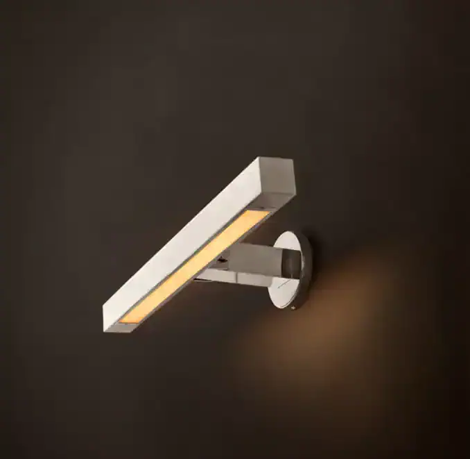 Contemporary LED wall light fixture with sleek design and warm illumination.