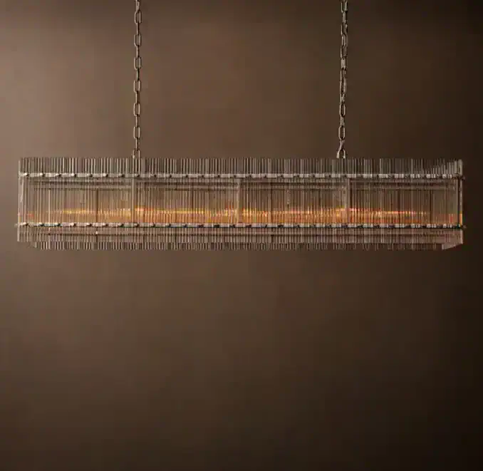 Elegant modern chandelier with glass and metal design for stylish interiors.
