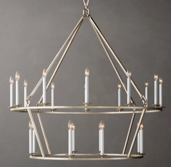 Elegant chandelier with candle-style lights for sophisticated interiors.