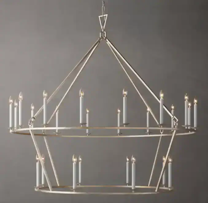 Elegant modern chandelier with candle-style lights for stylish interiors.