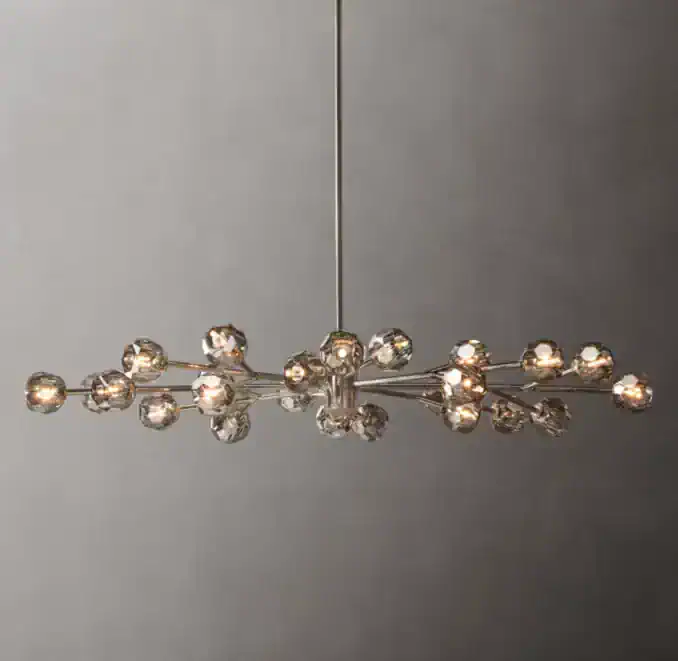 Elegant modern chandelier with multiple glass bulbs for stylish lighting.