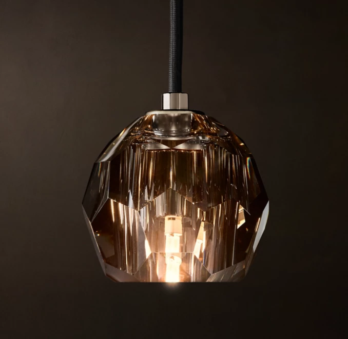 GV Smoke Glass Brass Pendant