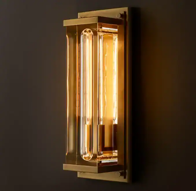 Elegant modern wall lamp with warm LED lighting for interior decor.