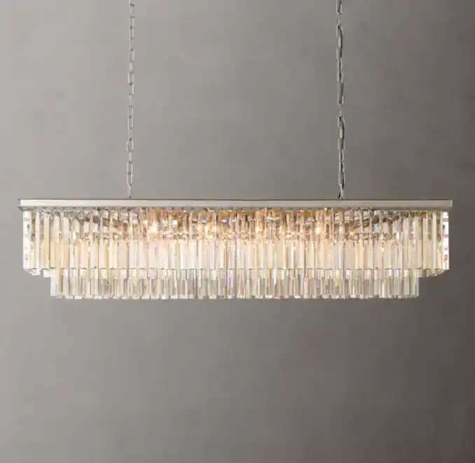 Elegant crystal chandelier by Gorvey Lighting with modern design.