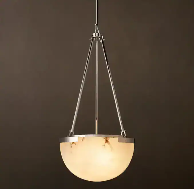 Gorvey Melange Alabaster Pendant with metal and natural stone.