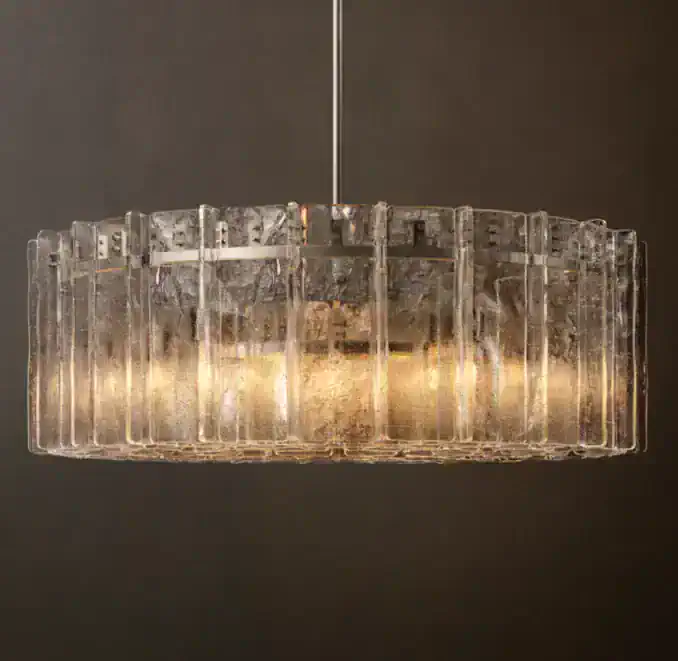 Elegant 48-inch clear glass chandelier for modern lighting decor.
