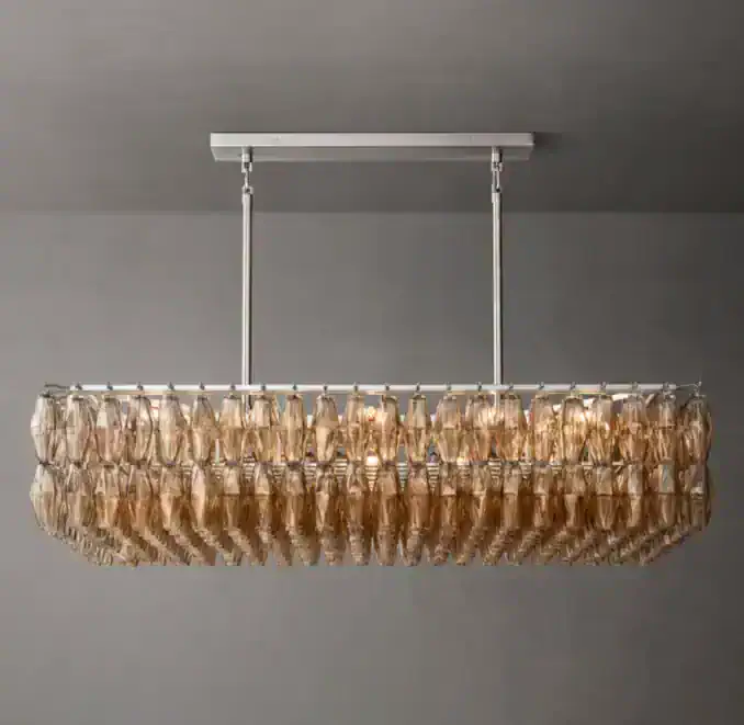 Elegant smoke glass chandelier for modern interior decor.