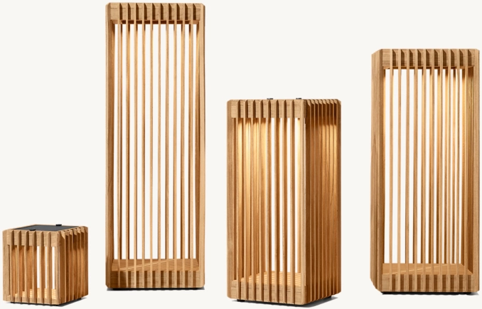 Set of wooden lanterns for outdoor lighting by Gorvey.