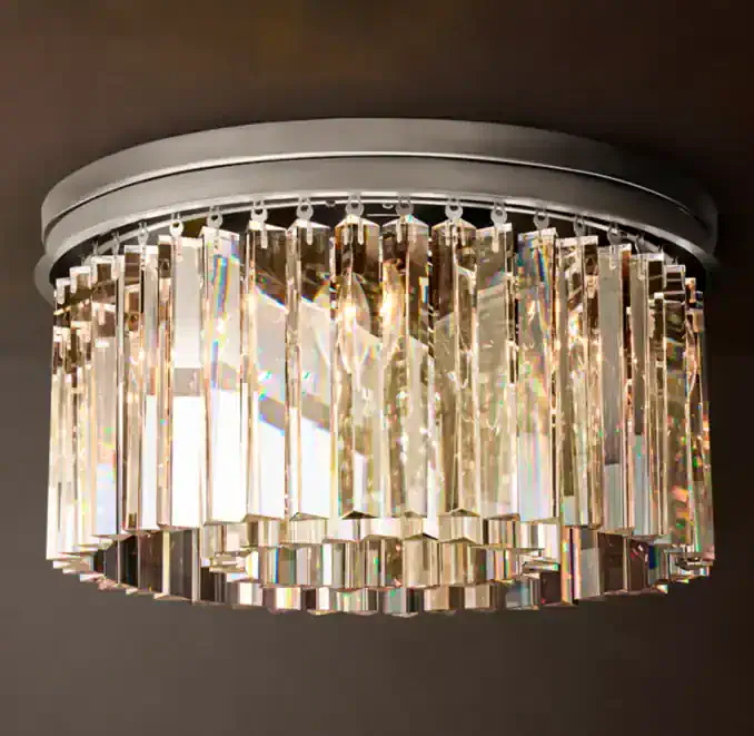 Elegant crystal ceiling light fixture by Gorvey Lighting for luxurious interiors.