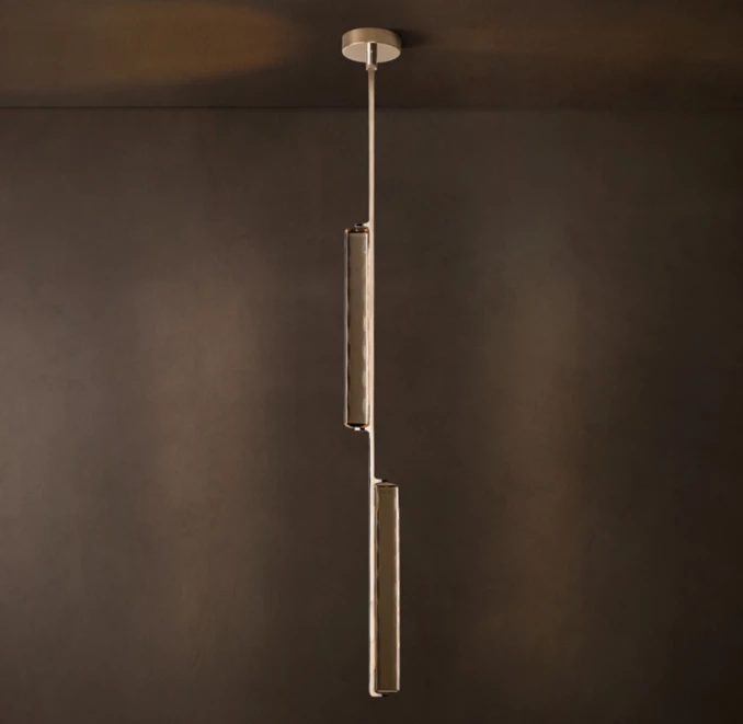 Modern pendant light fixture with sleek metallic design for contemporary interiors.