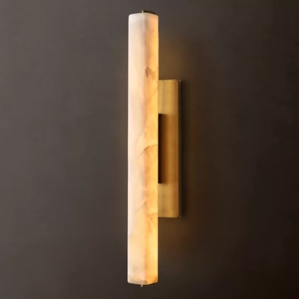 Gorvey Alabaster Sconce wall light with warm glow for elegant decor.