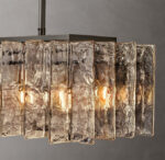 GV Lattice Smoke Glass Modern Light Rectangular Chandelier - Image 4