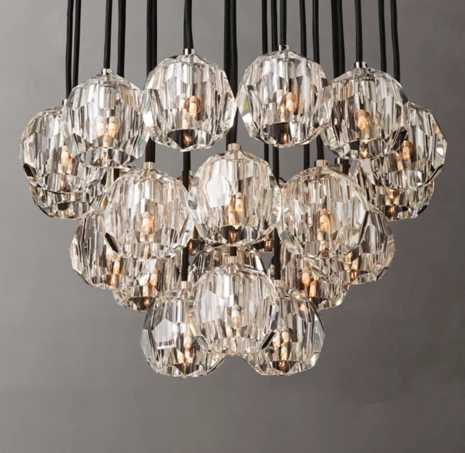 Elegant crystal cluster chandelier for luxurious lighting decor.