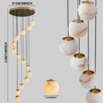 14 Light Alabaster Staircase Chandelier - Image 9